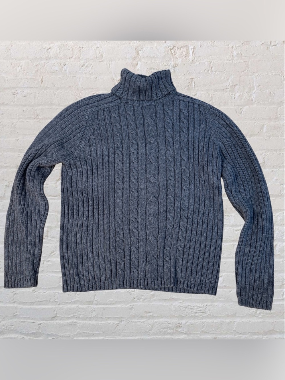 Vintage Marsh Landing Gray Cable Knit Turtleneck Sweater